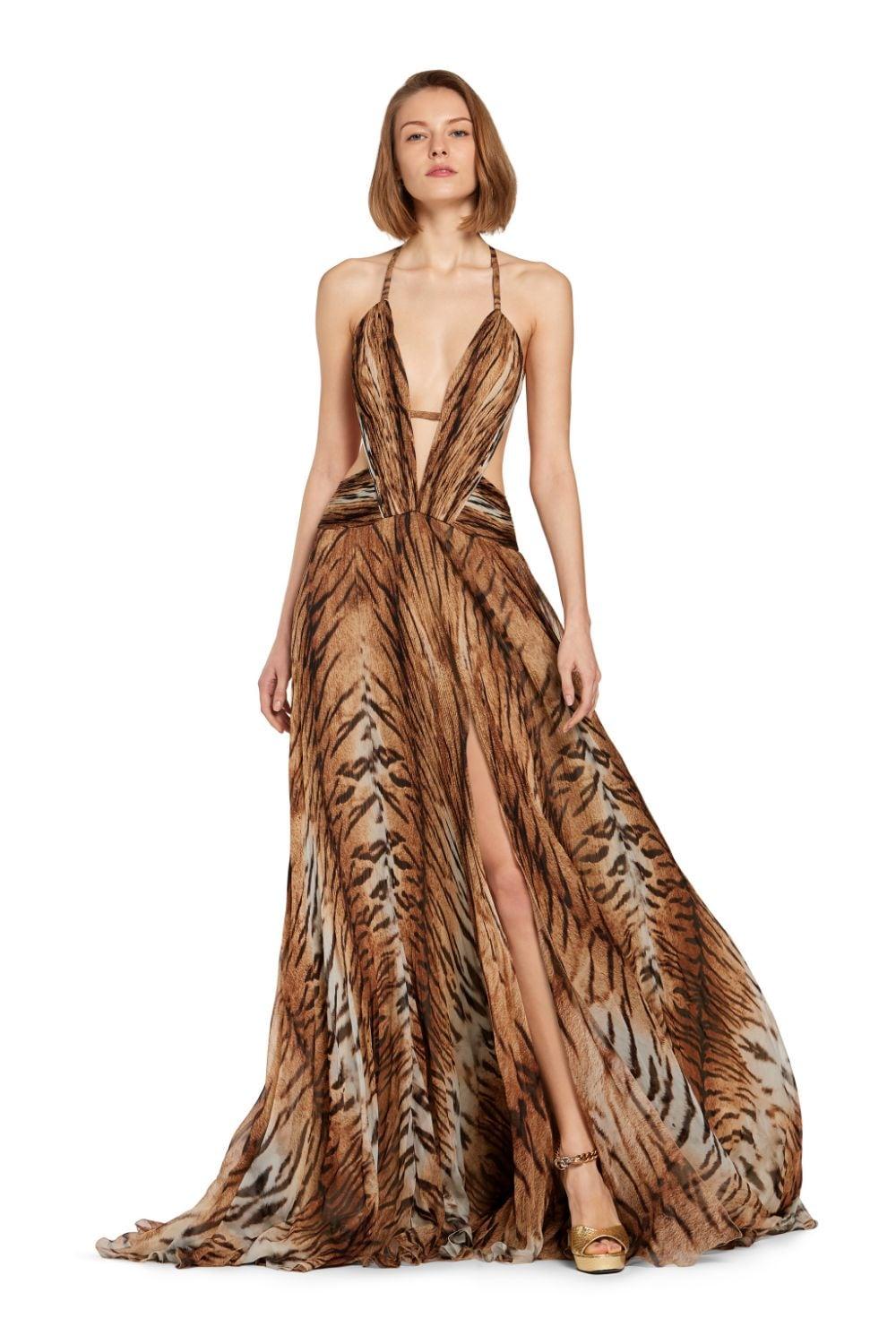 Roberto Cavalli Synthetic The "perfume" Dress in Brown | Lyst