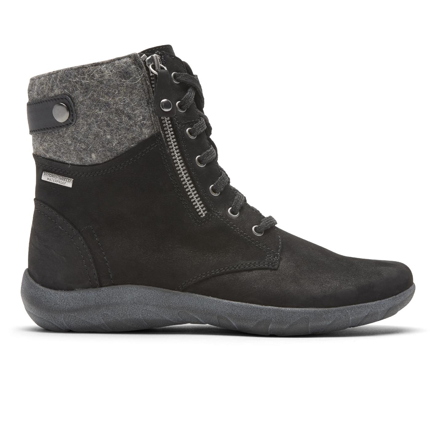 Rockport Cobb Hill Amalie Lace Waterproof Leather Booties in Black ...
