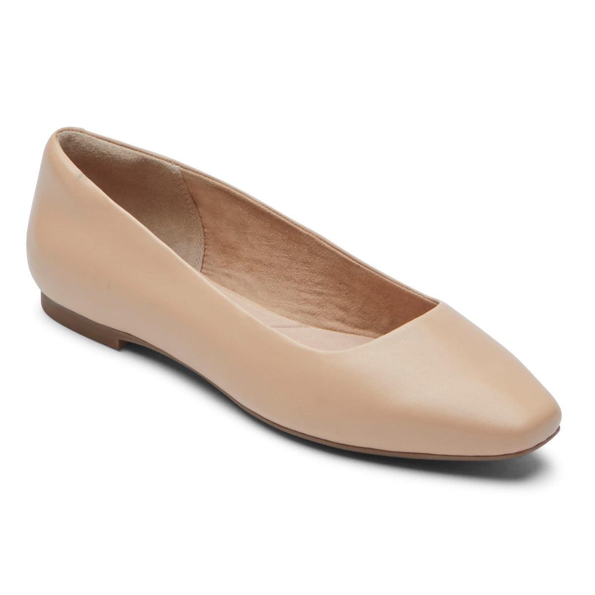 Rockport S Total Motion Laylani Plain Ballet Flat in Natural | Lyst