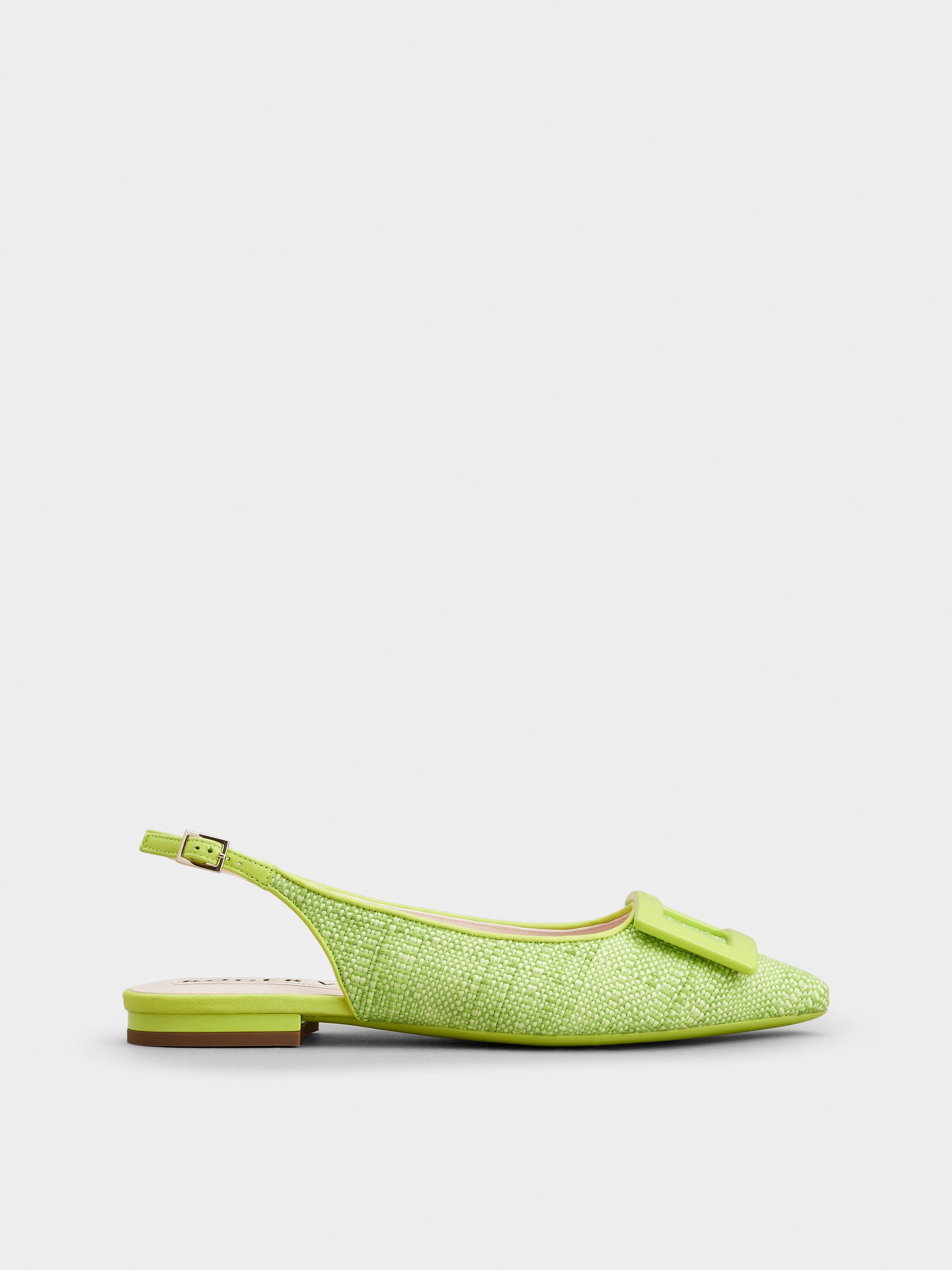 Roger Vivier Gommettine Lacuqered Buckle Slingback Piping Ballerinas in ...