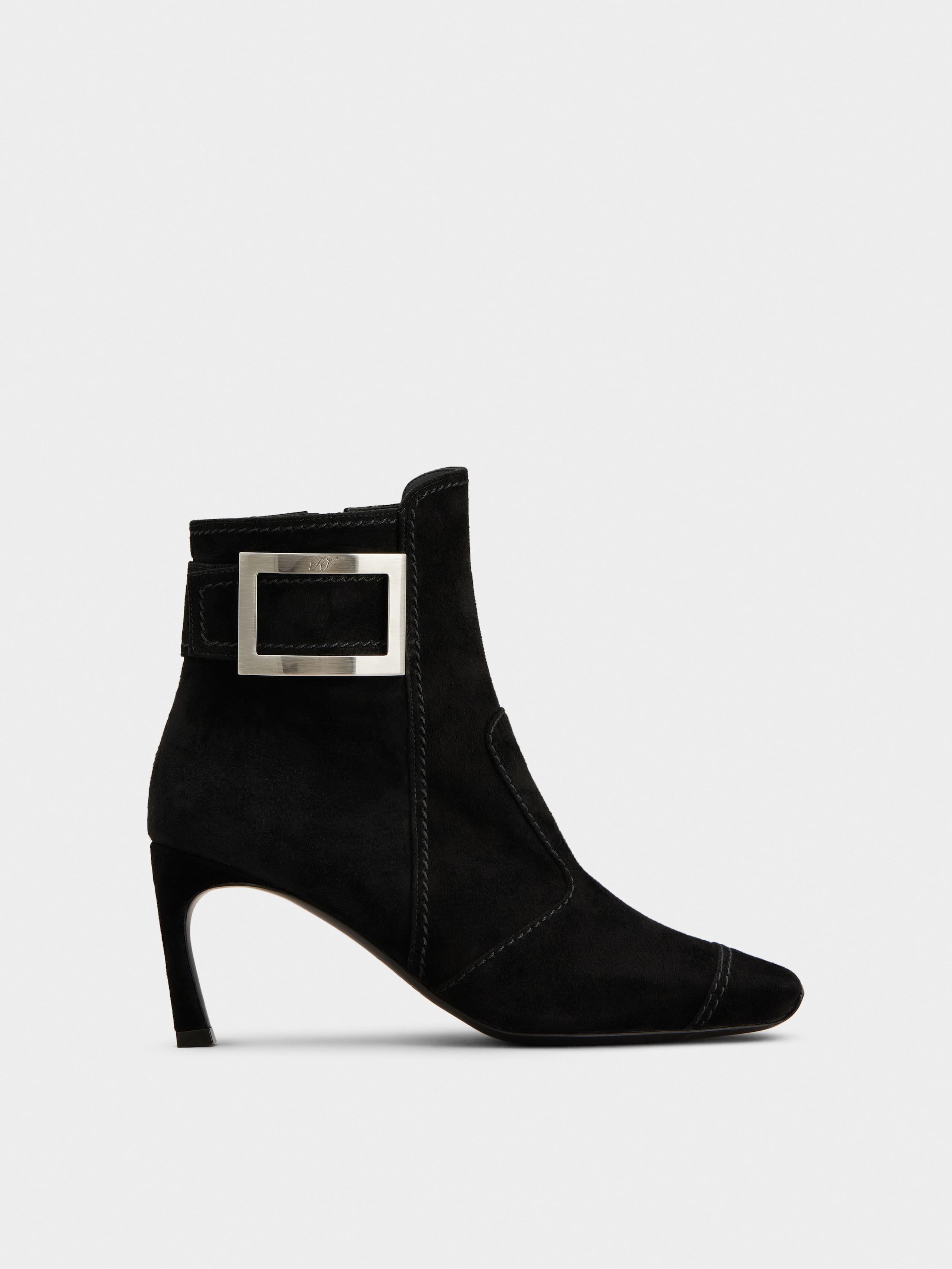 ショートブーツ・ブーティ Roger Vivier Black Trompette Suede Ankle Boot Roger Vivier Ankle boots for Women | Online Sale up to 65