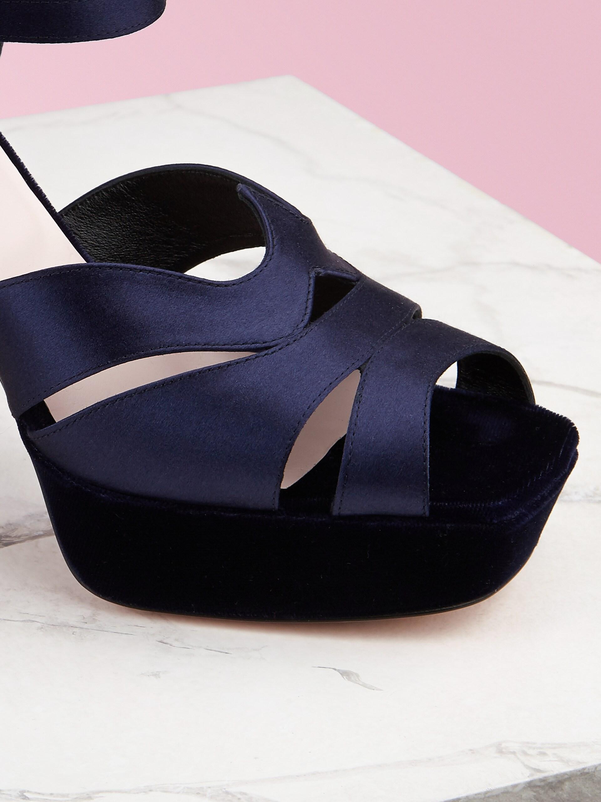 Roger Vivier Silk Viv' Bling Platform Sandals in Blue - Lyst