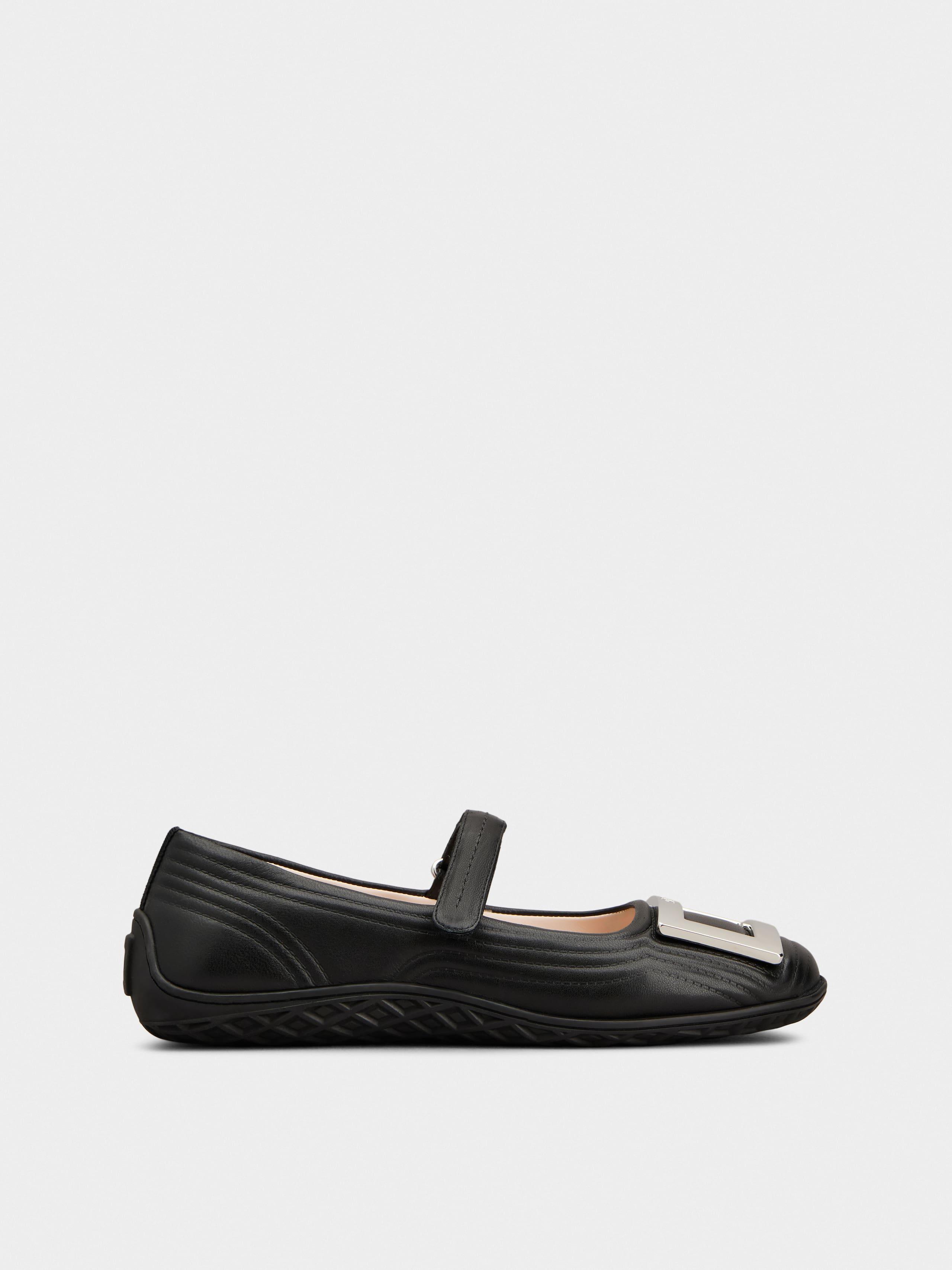 バレエシューズ ROGER VIVIER BLACK NAPPA BALLERINA WITH STRAPS Roger Vivier Ballet flats and ballerina shoes for Women