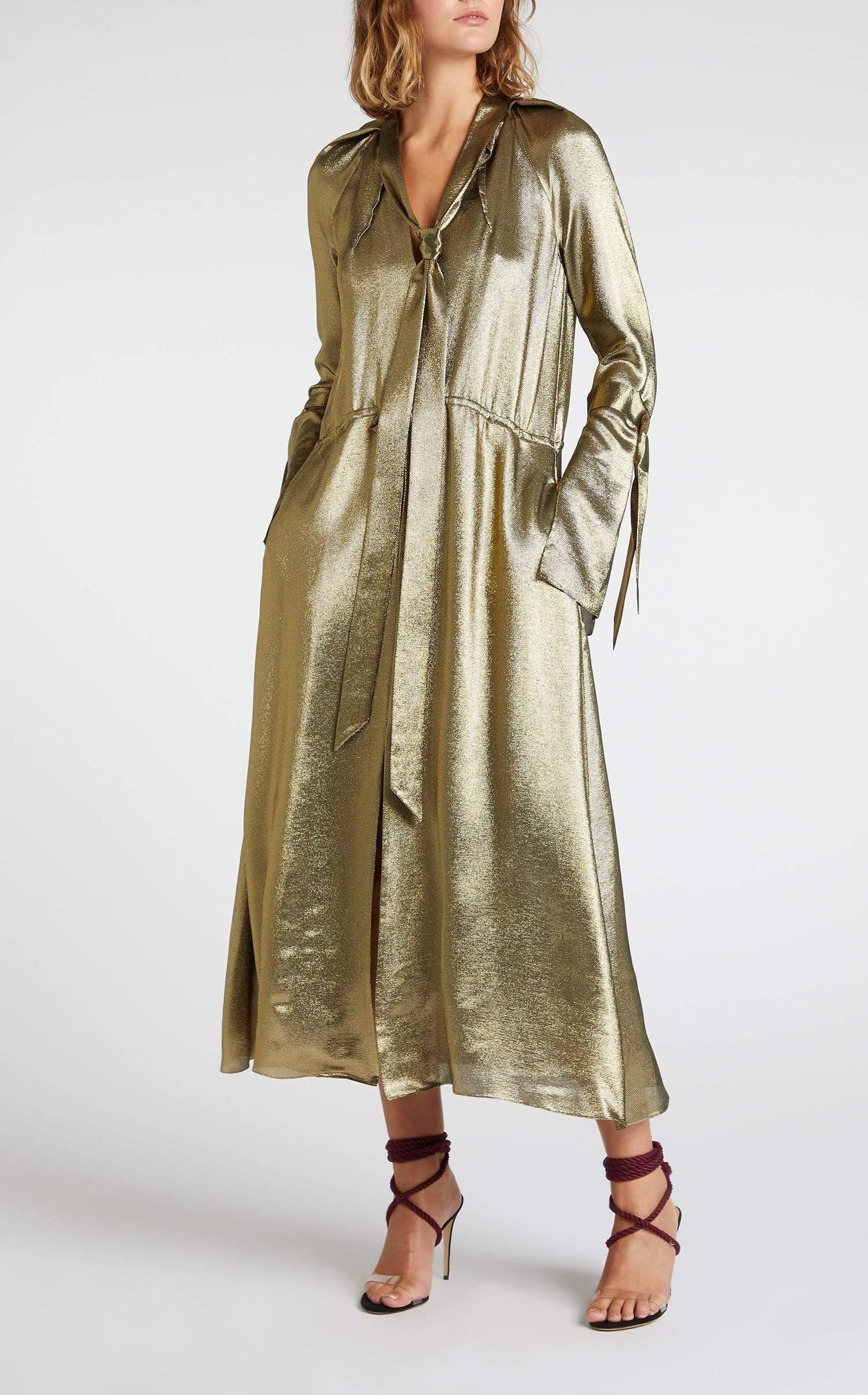 Roland Mouret Brandon Dress in Gold (Metallic) - Lyst