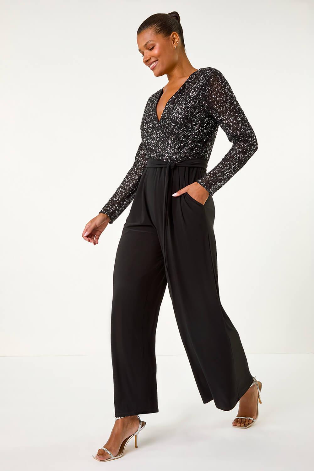 Roman originals sequin jumpsuit sale