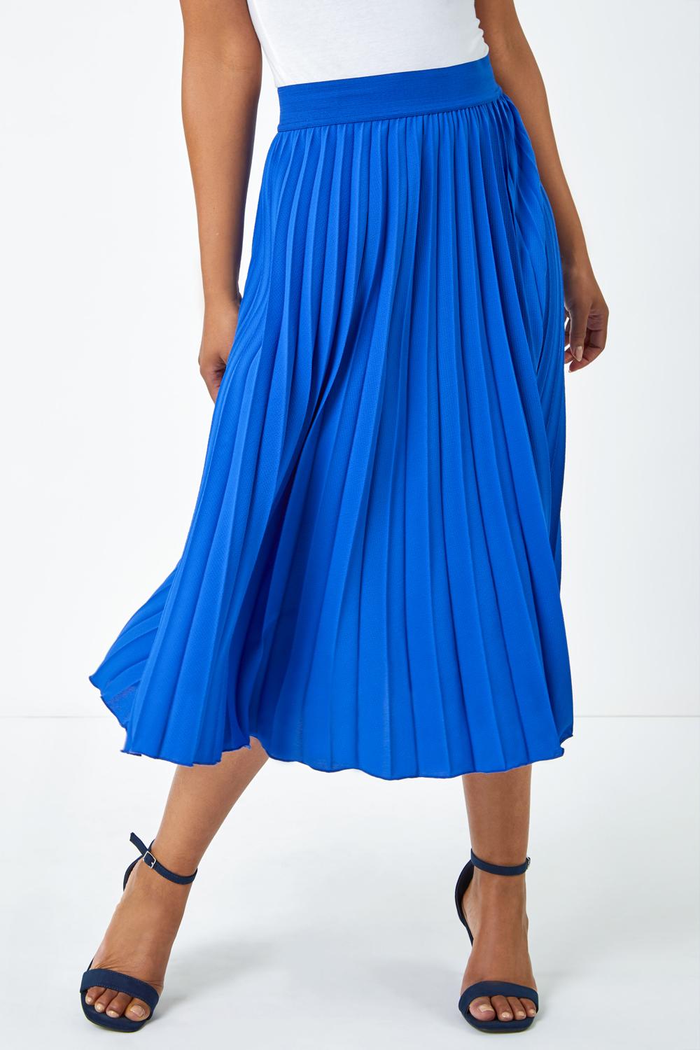 Roman Petite Pleated Midi Skirt in Blue  Lyst UK