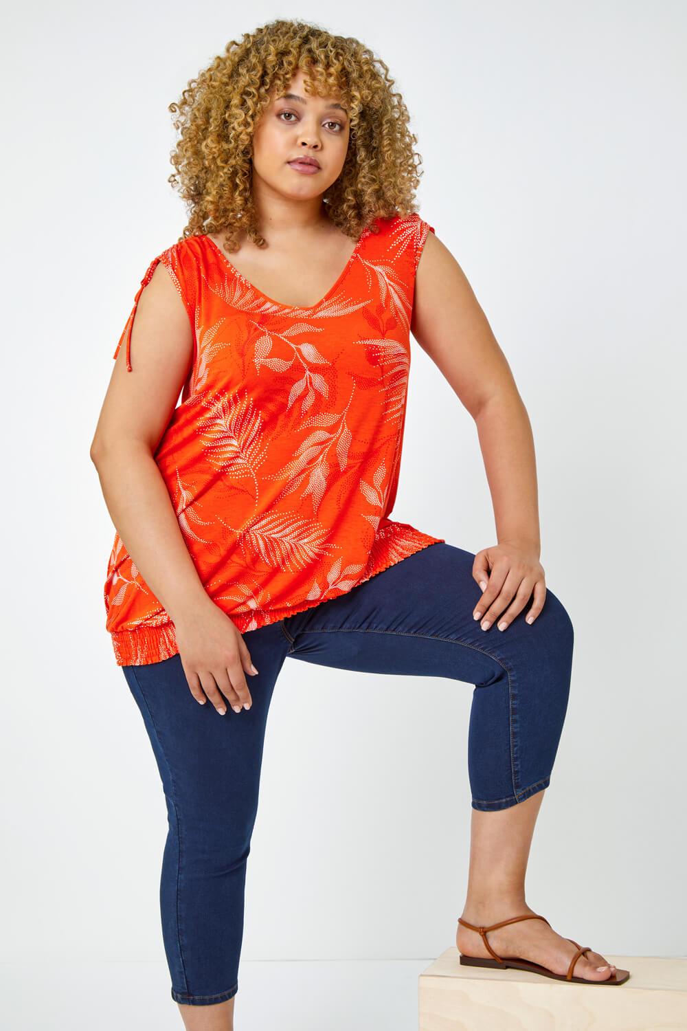 Roman Curve Cropped Stretch Denim Jeggings in Orange | Lyst UK