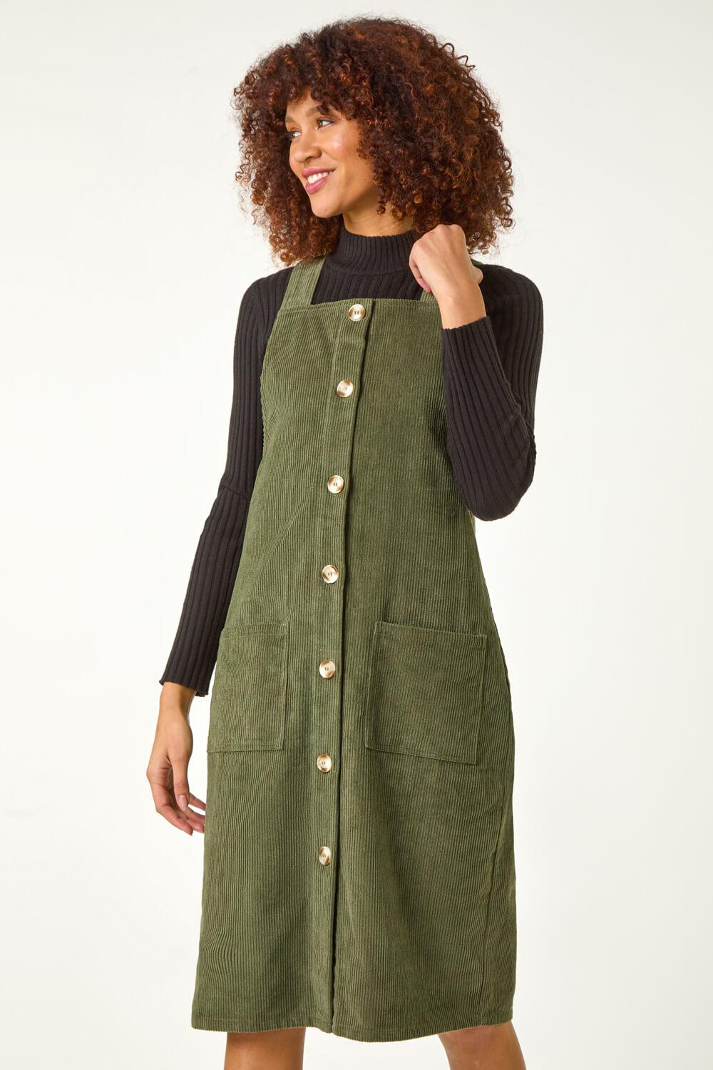 ladies cord pinafore dress Corduroy Pinafore Dress - Plum Jam