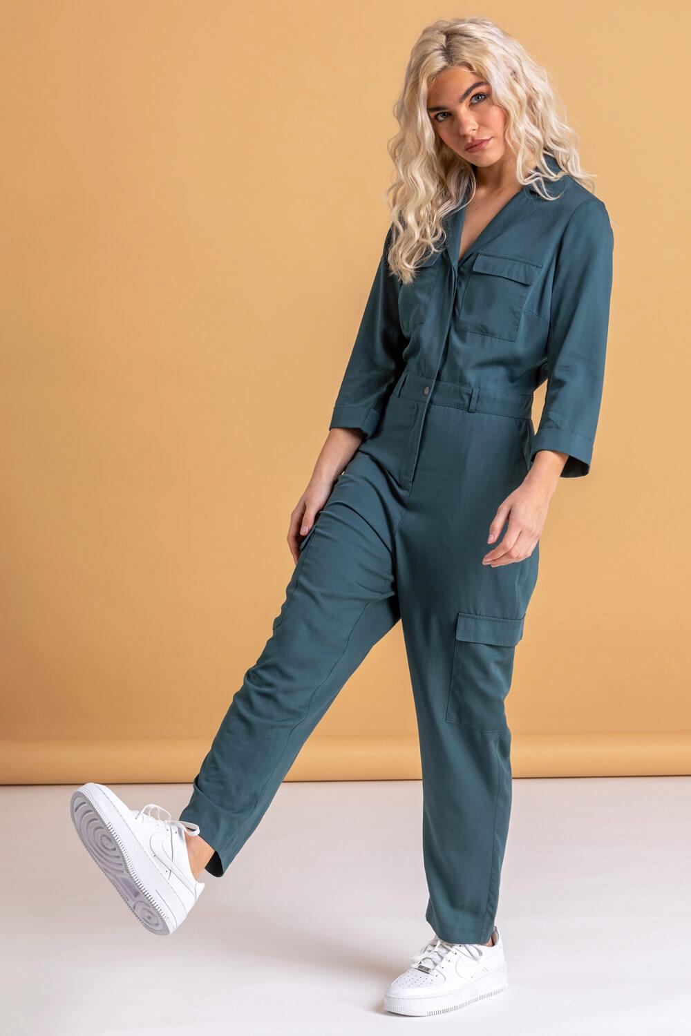 Blue Roman Cotton Dusk Fashion Wide Leg Oversized Relaxed Jumpsuit in Navy Womens Clothing Jumpsuits and rompers Full-length jumpsuits and rompers 