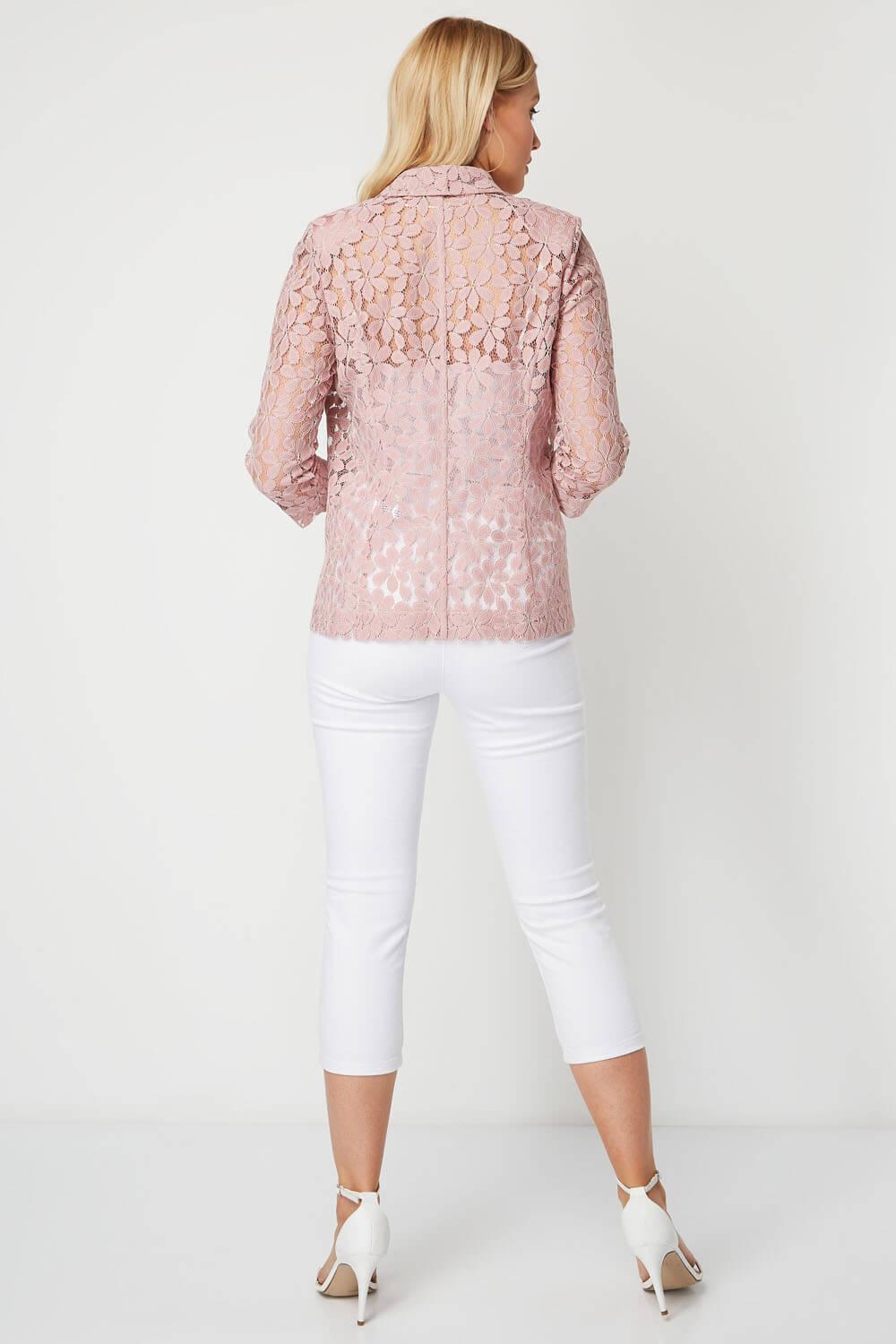 pink lace blazer