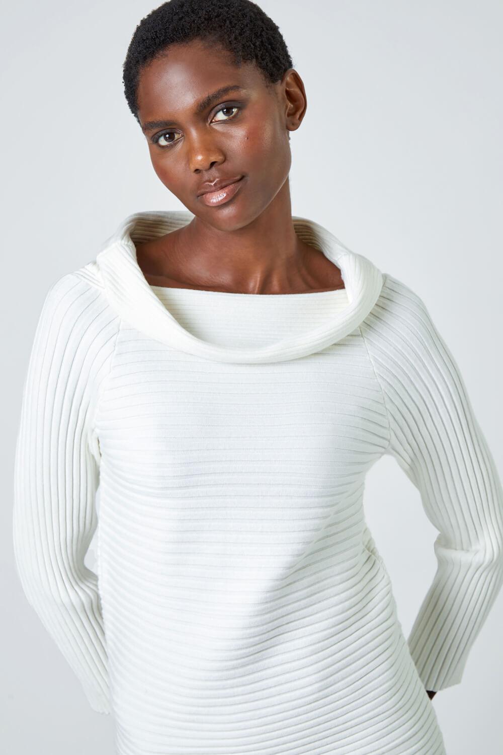 White ribbed hotsell jumper womens