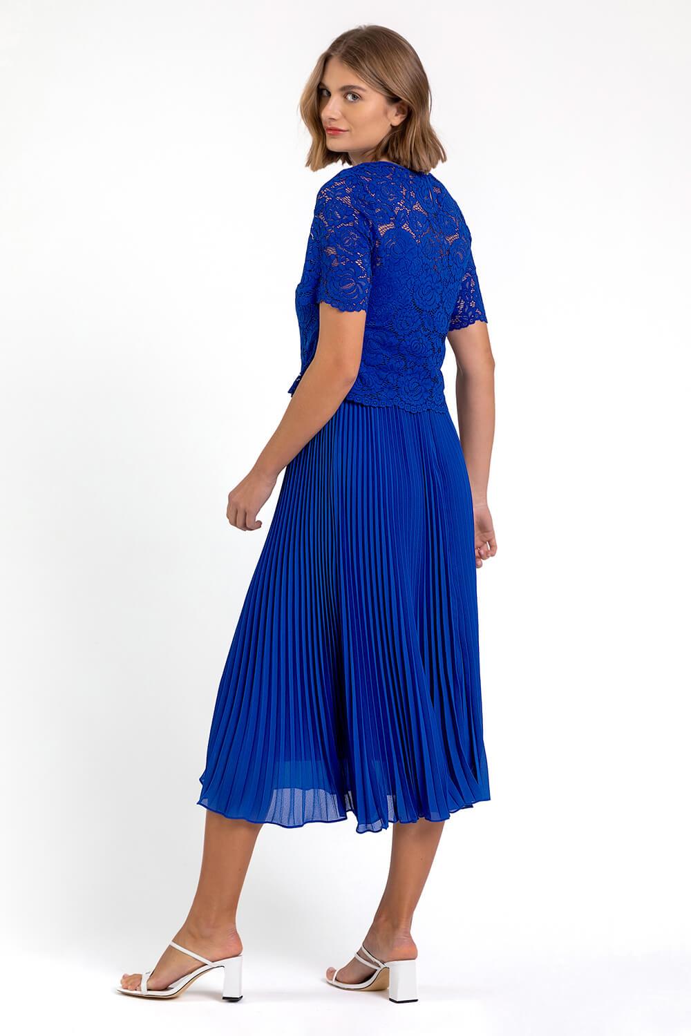roman lace top overlay pleated midi dress Black Lace Overlay Bow Detail Midi Dress