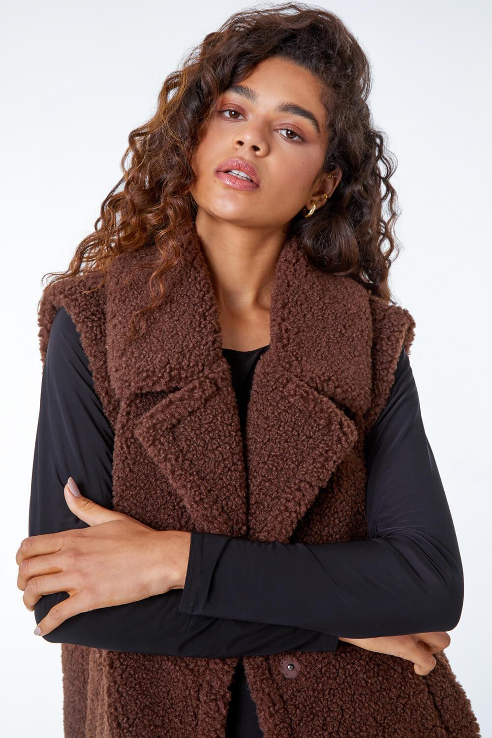 Longline faux fur gilet sale