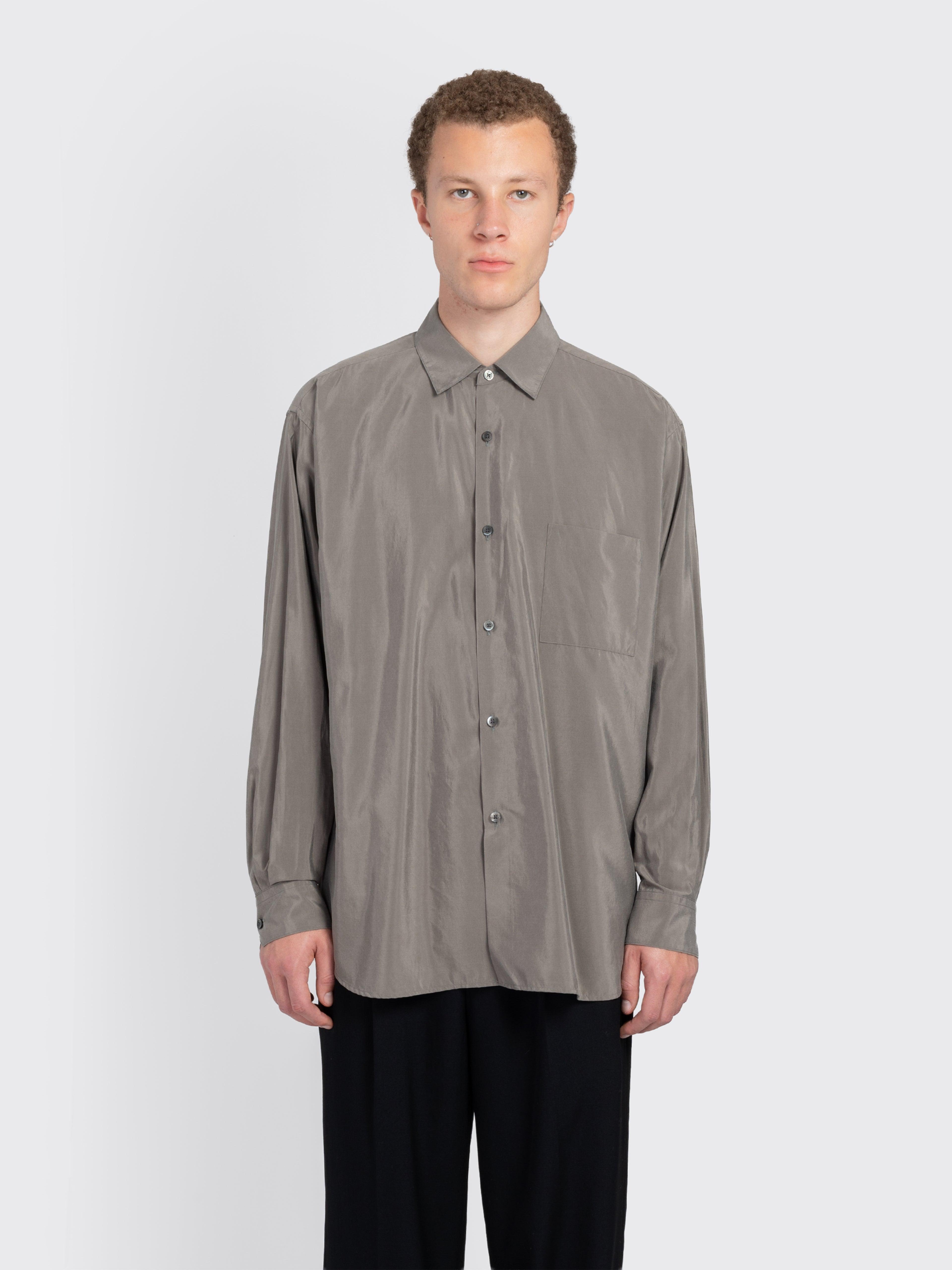 Ssstein Silk Nylon Oversized Down Pat Shirt in Gray for Men | Lyst