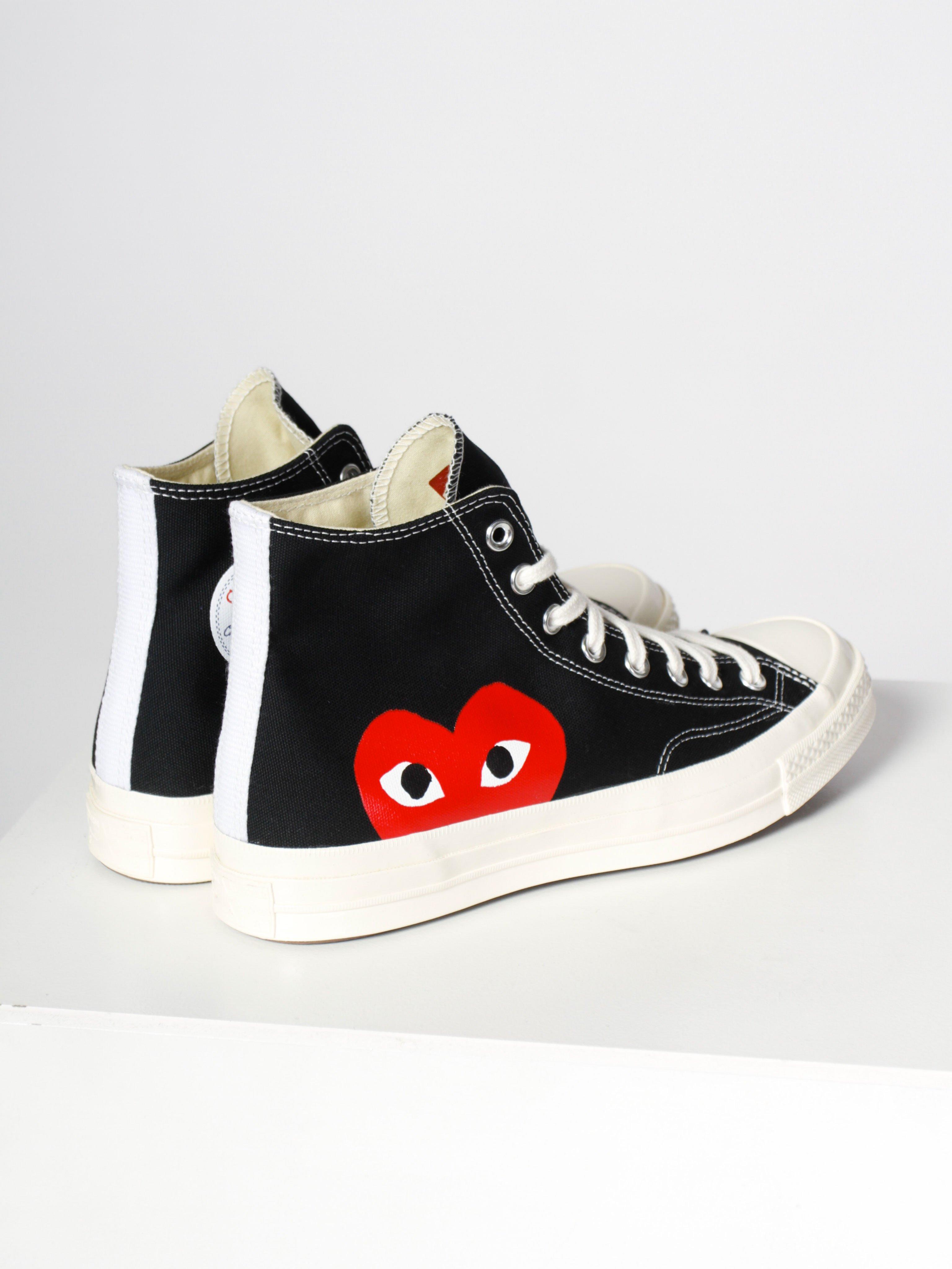 converse black with red heart