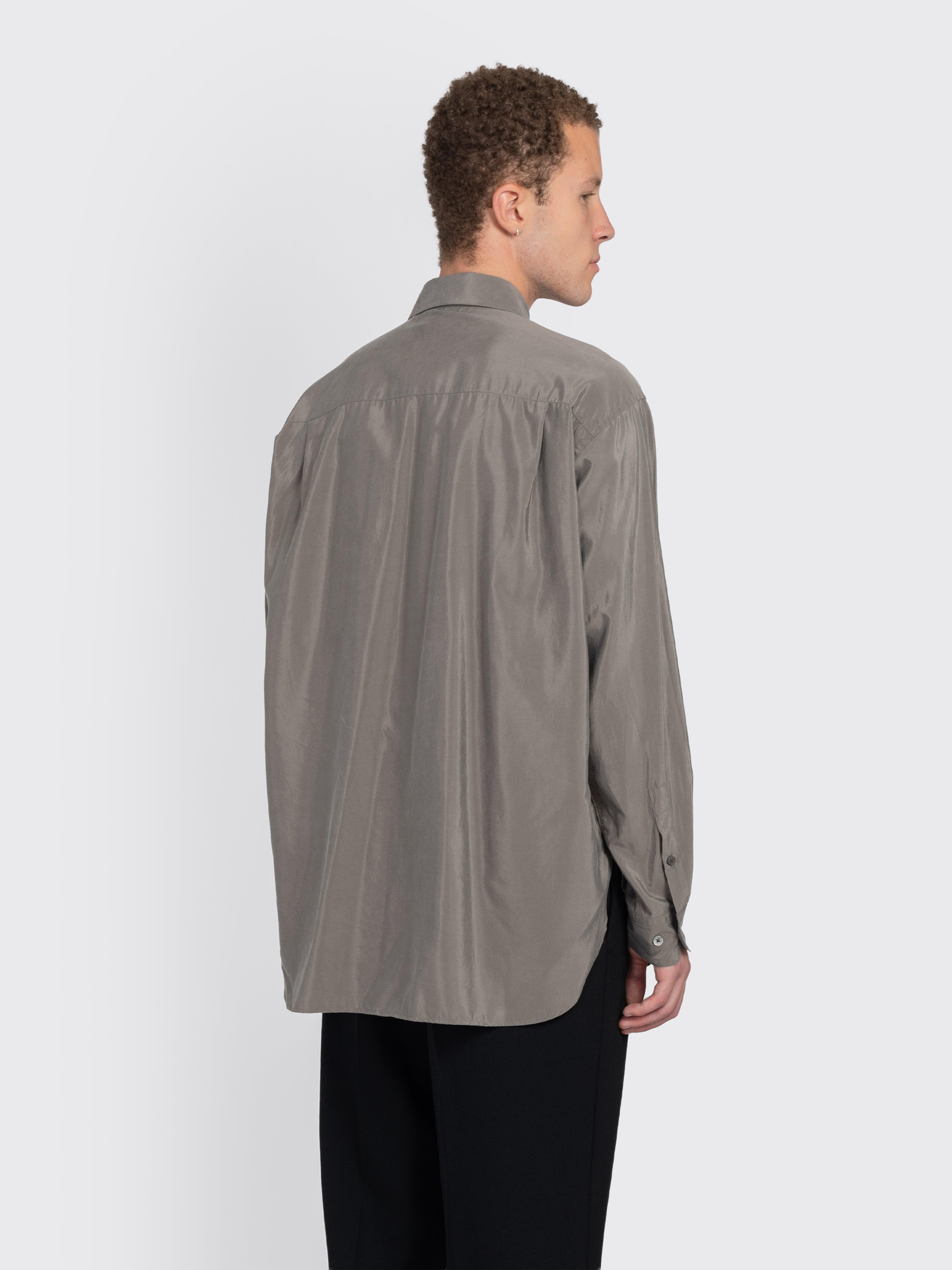 Ssstein Silk Nylon Oversized Down Pat Shirt in Gray for Men | Lyst