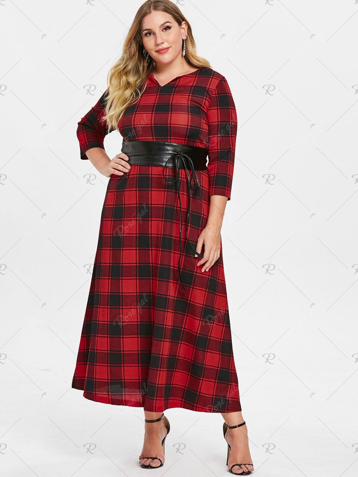 plus size tartan dress