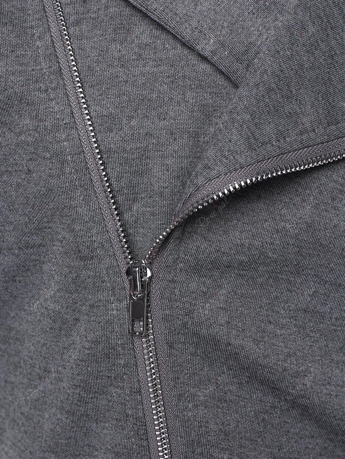 asymmetric panel zip embellished coat