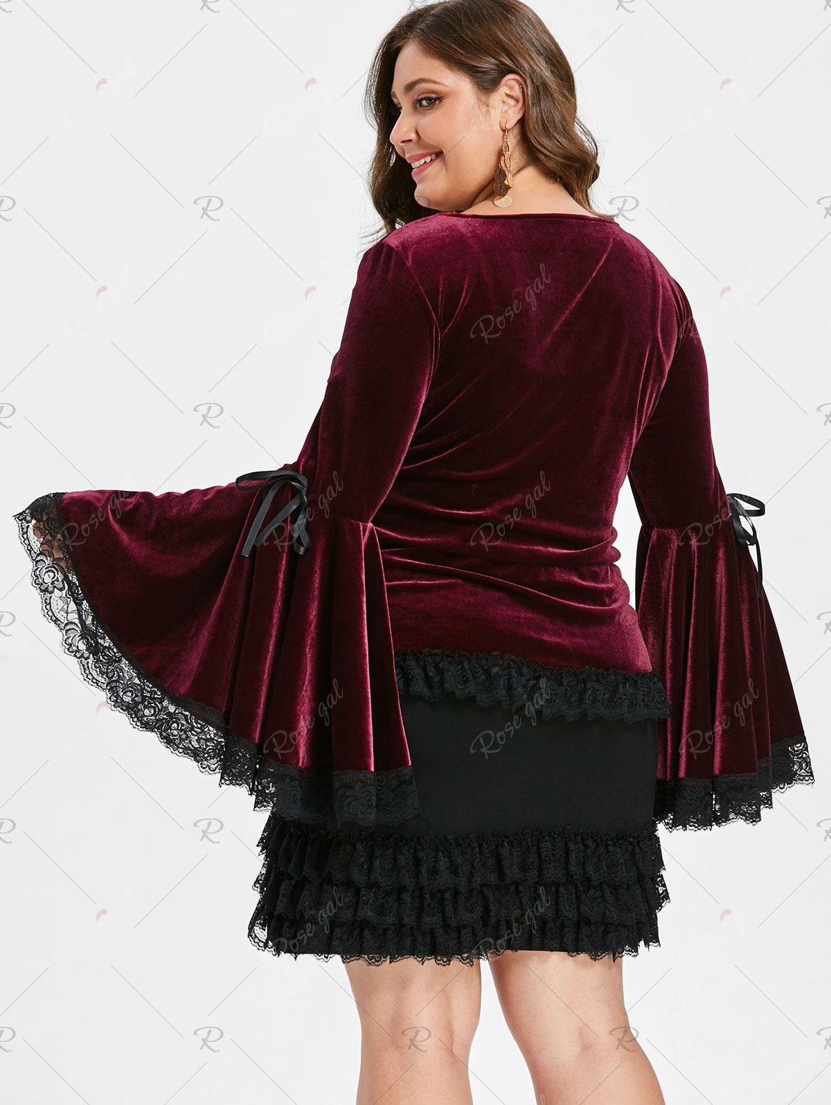 plus size red velvet top