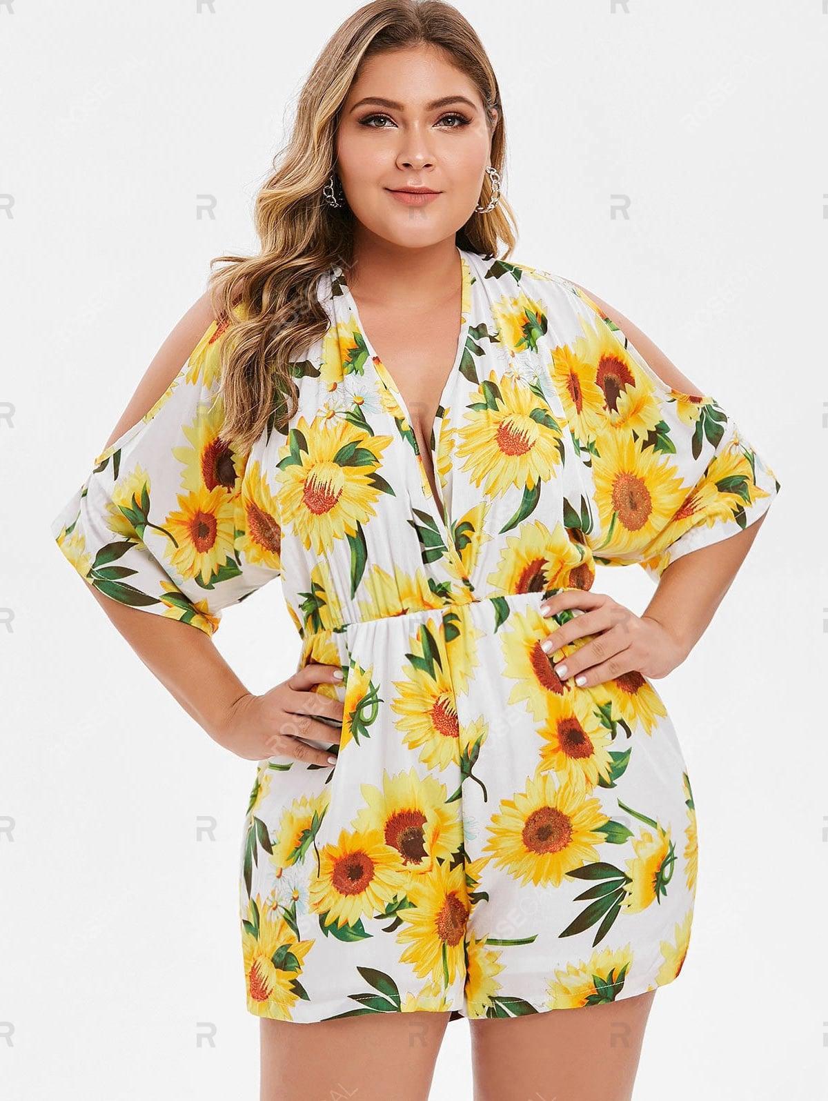 white sunflower romper