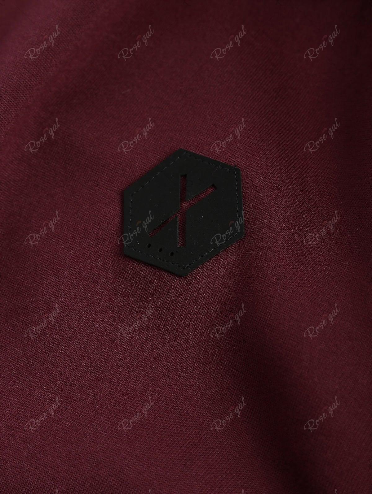 solid pleated sleeve hem curved long fleece hoodie
