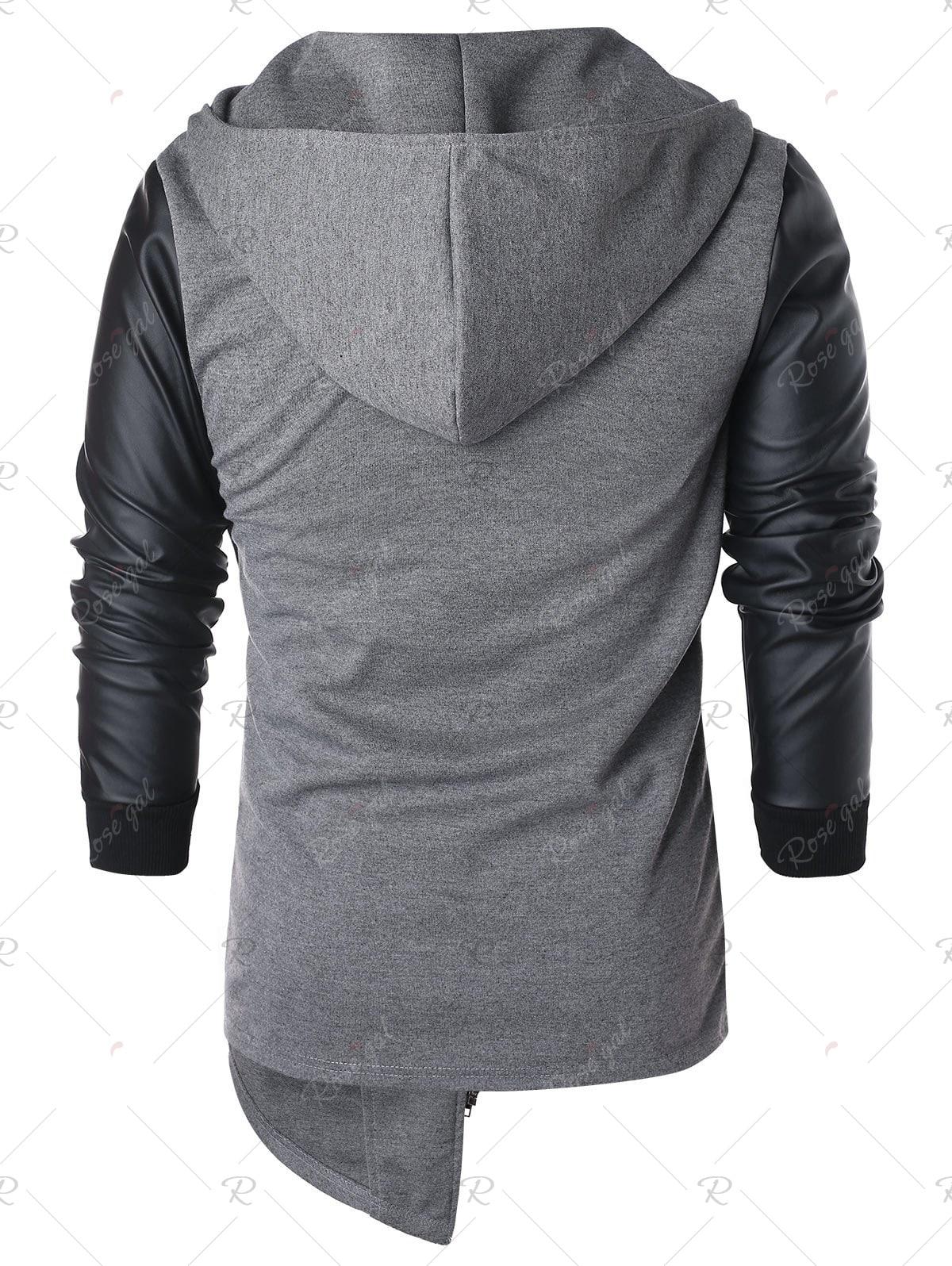 asymmetric panel zip embellished coat