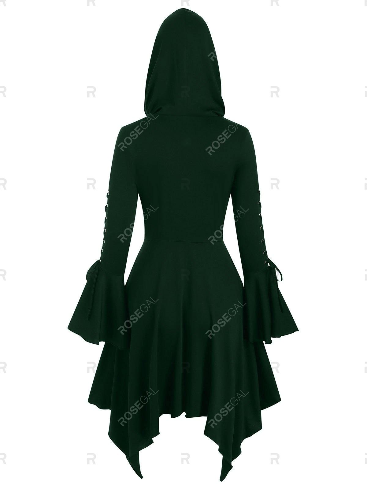 hooded skirted coat