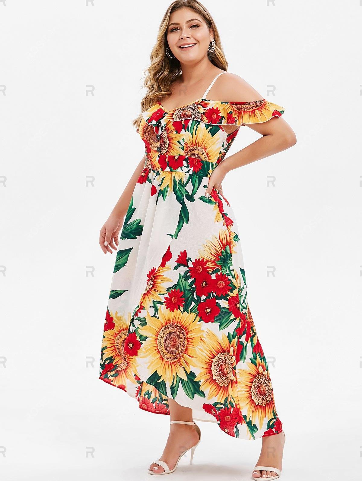 plus size sunflower maxi dress