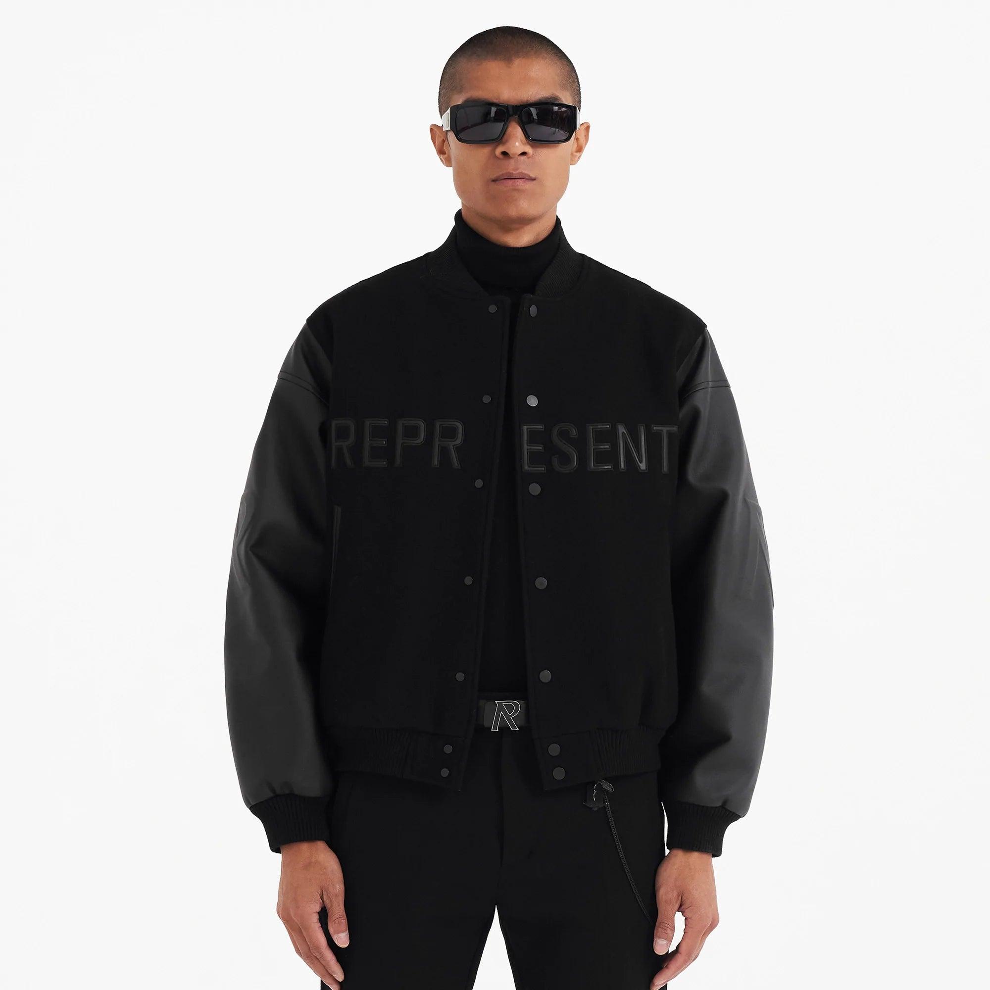 Represent Wool Varsity Jacket Black for Men Lyst UK