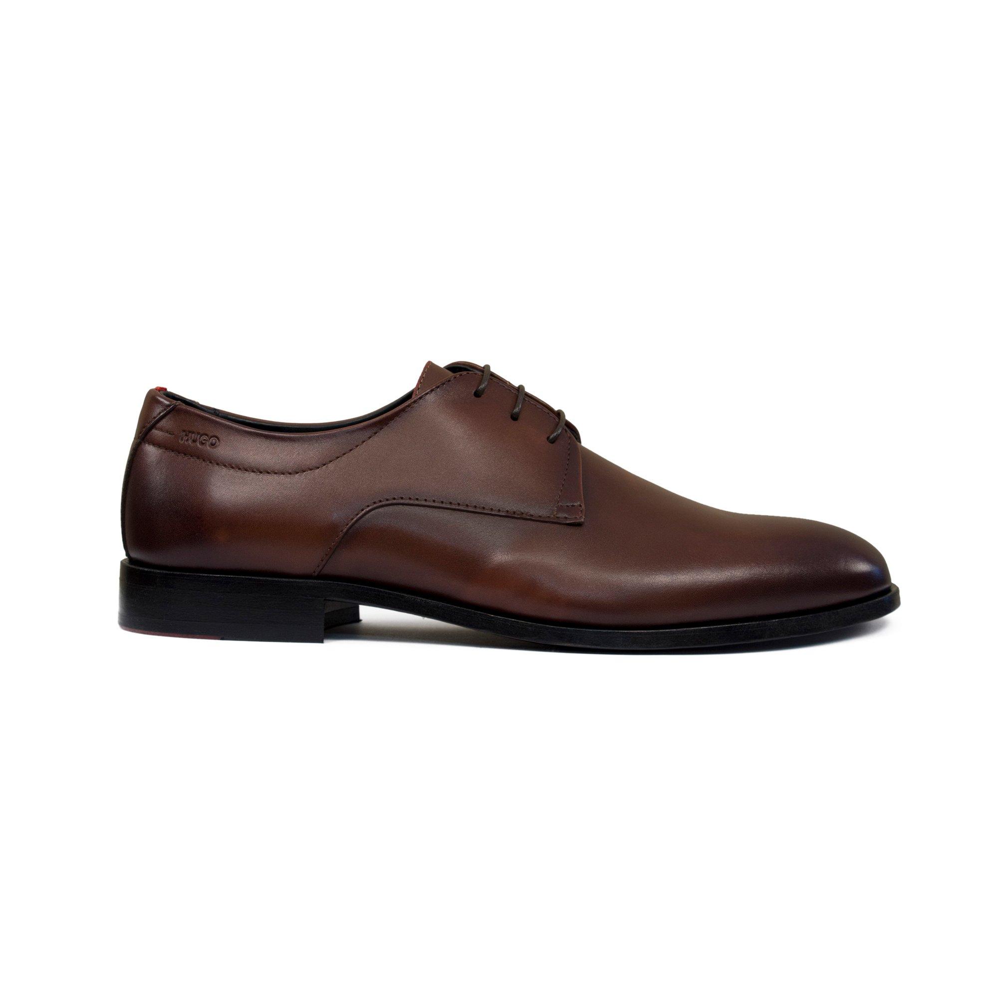 HUGO Midtown Derby Leather Shoe in Brown for Men | Lyst