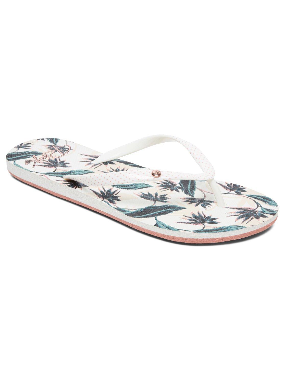 roxy white flip flops