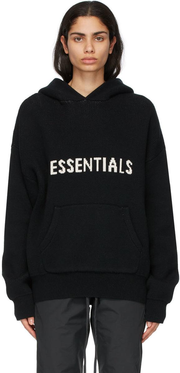 Fear Of God (sale) Essentials Knit Hoodie in Black | Lyst