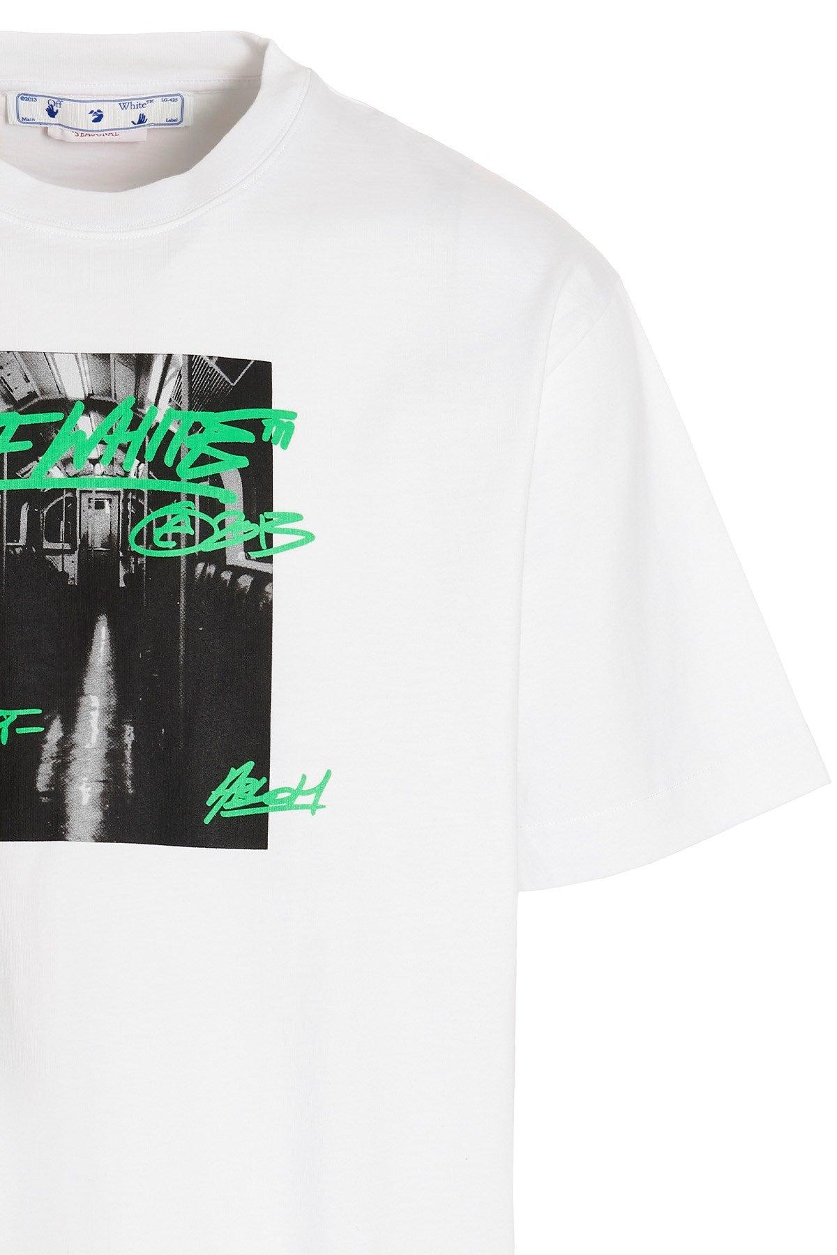 Off-White c/o Virgil Abloh 'metro Type' T-shirt in Green for Men