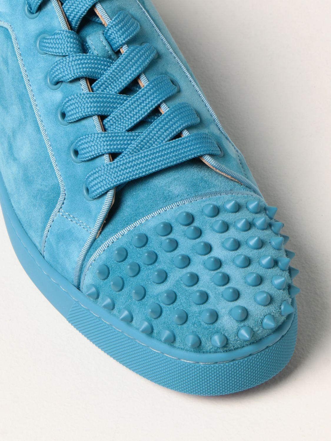 Christian Louboutin Louis Junior Orlato Paseo Blue Suede Trainers –