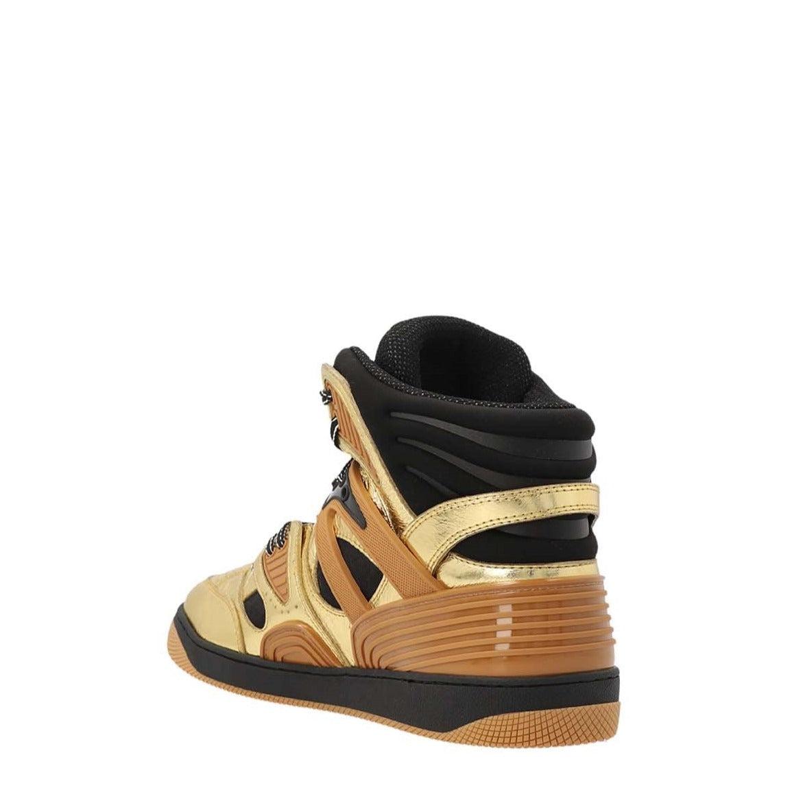 Gucci ' Basket' Sneakers Gold in Black | Lyst