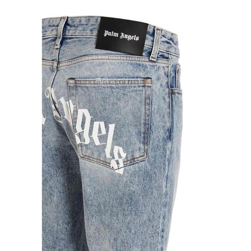 Royal Culture Palm Angels Jeans 'curved Logo' in Blue for Men | Lyst UK
