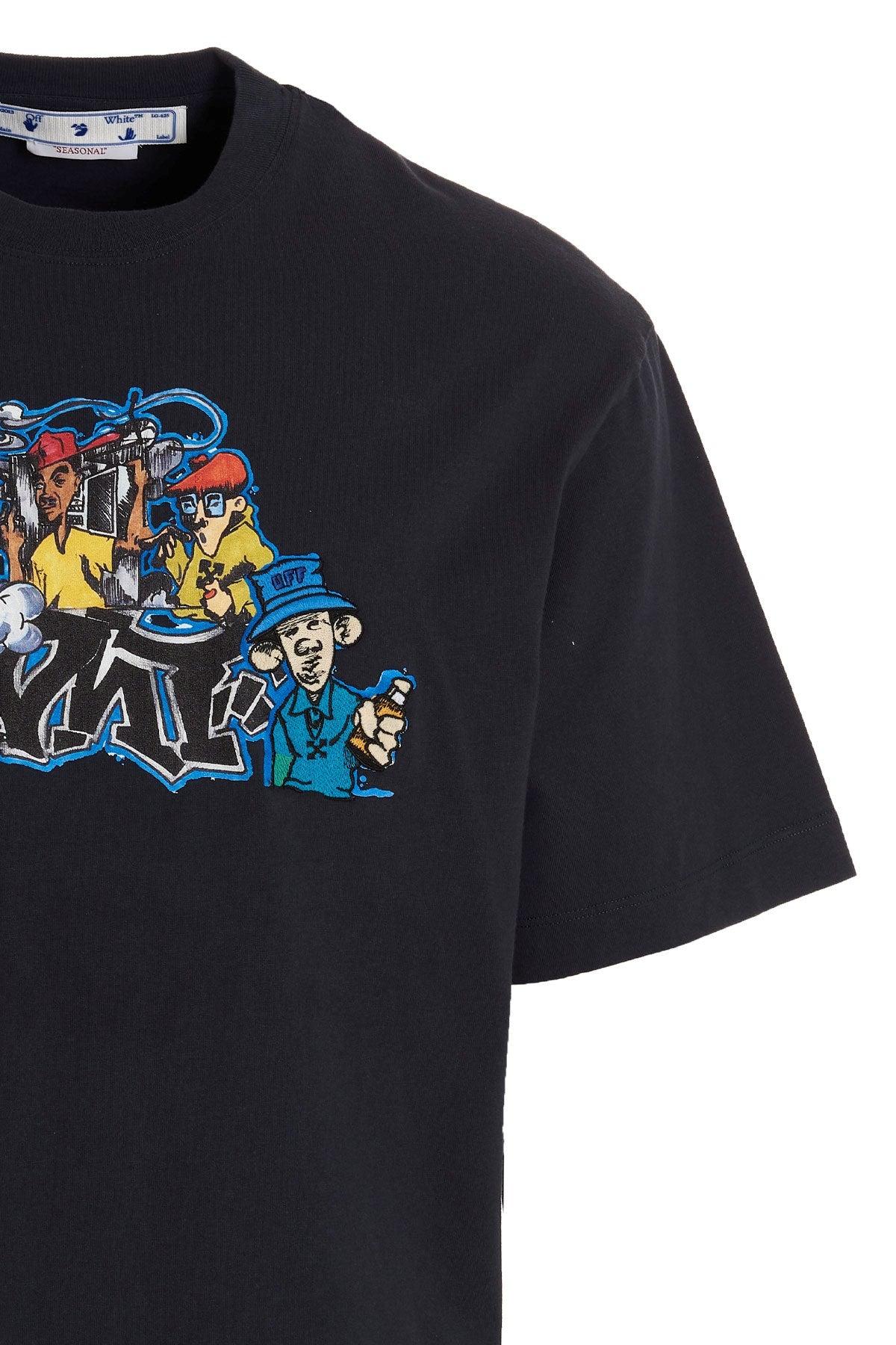 NWT OFF-WHITE C/O VIRGIL ABLOH Blue Graffiti Pupp Skate T-shirt Size M $1480