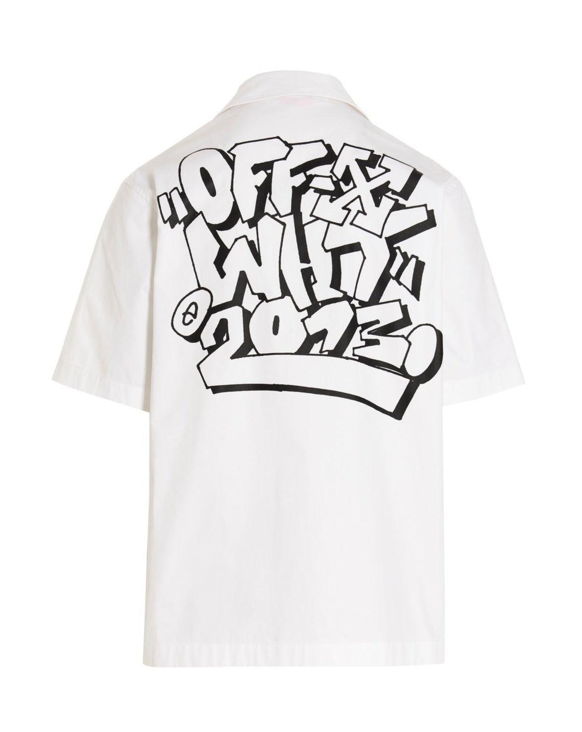 Off-White graffiti-print short-sleeved Shirt - Farfetch