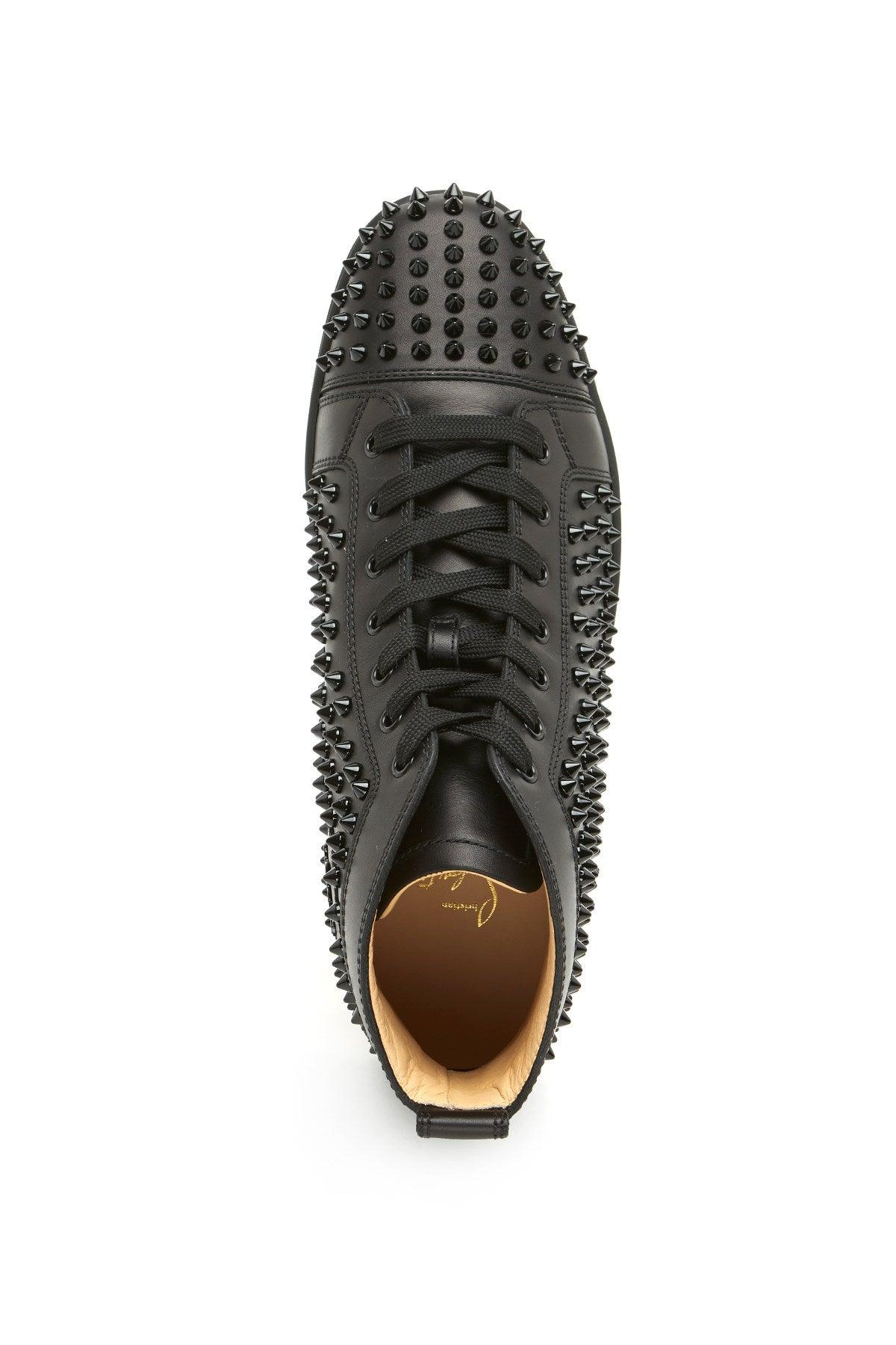 Lou Spikes - Sneakers - Suede calf and spikes - Black - Christian