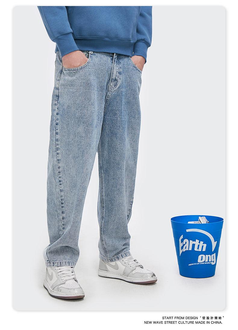 INFLATION Patched Baggy Jeans in Blue for Men | Lyst