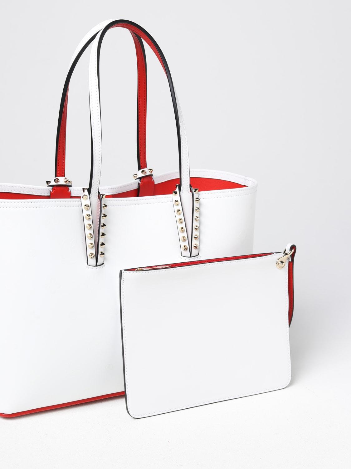 CHRISTIAN LOUBOUTIN: Cabata bag in smooth leather - White  Christian Louboutin  tote bags 1235008 online at