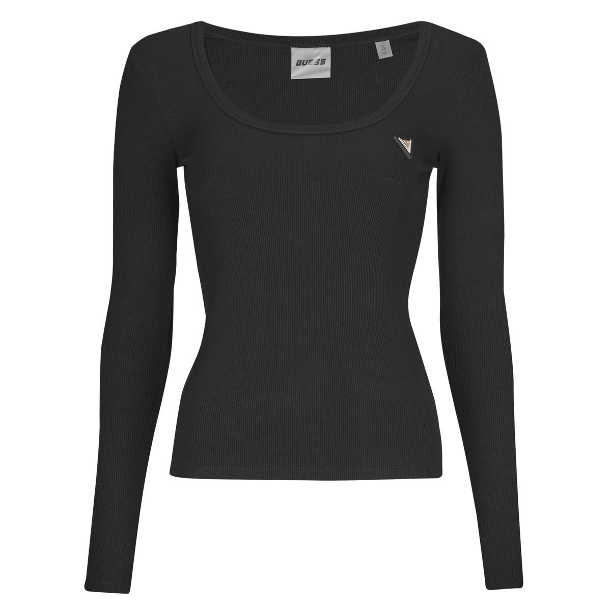 Guess Long Sleeve T-shirt Colette Ls Rib in Black | Lyst UK