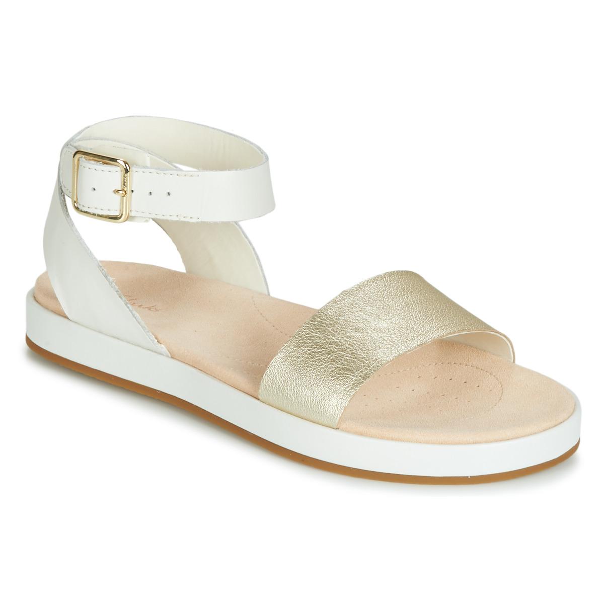 Clarks Leather Botanic Ivy Sandals in White - Save 33% | Lyst UK