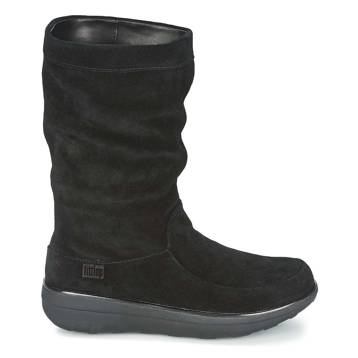Fitflop Loafftm Slouchy Knee Boot Mid Boots in Black - Lyst