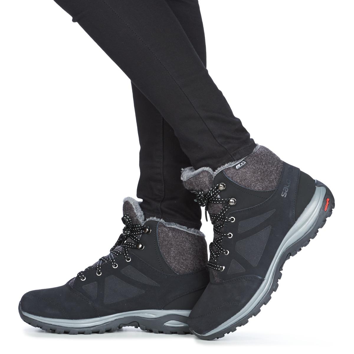 Yves Salomon Leather Ellipse Freeze Cs Wp Walking Boots in Black - Lyst