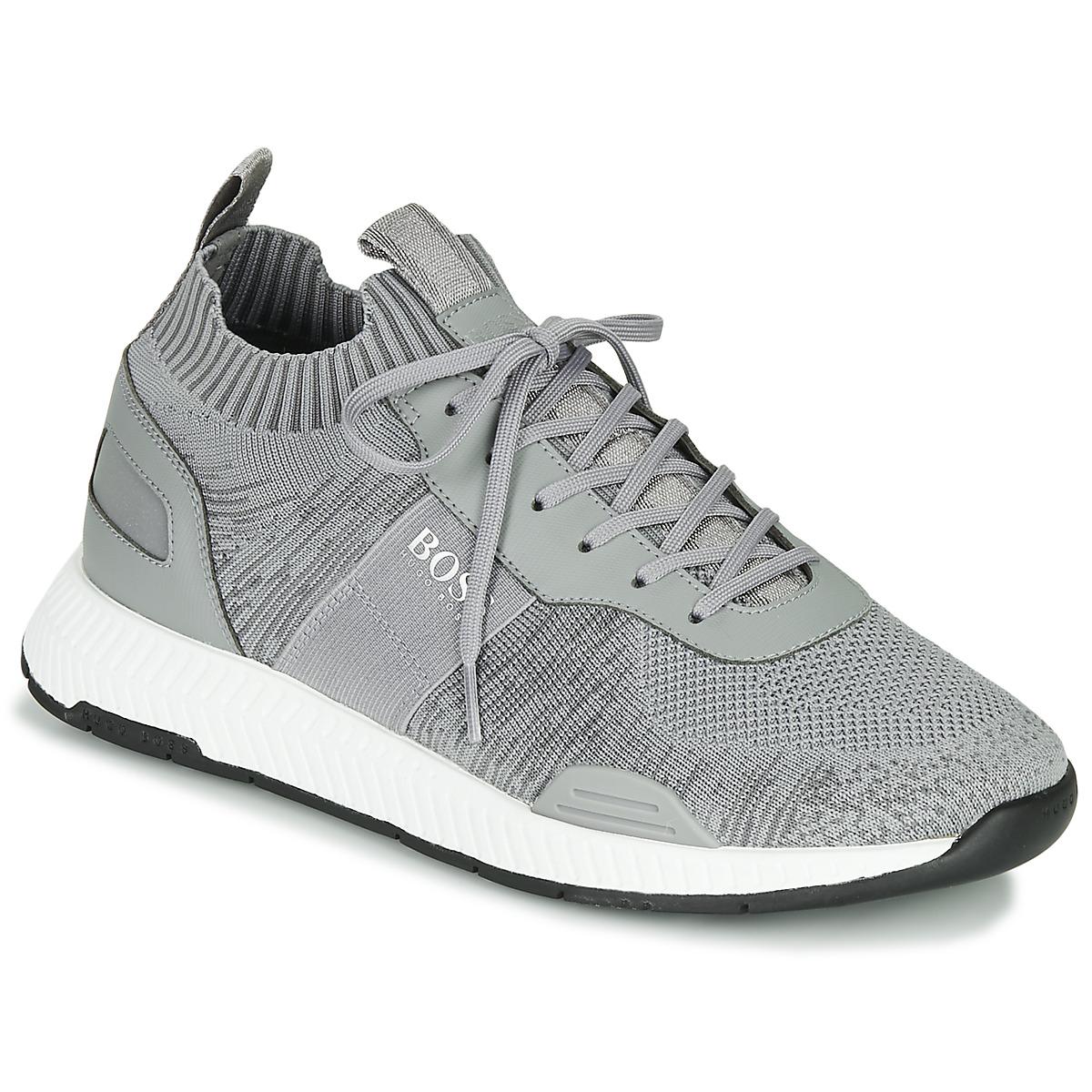 boss grey trainers