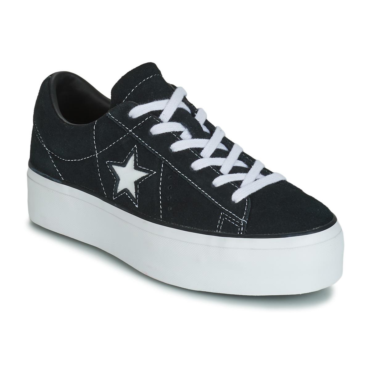 black platform converse one star