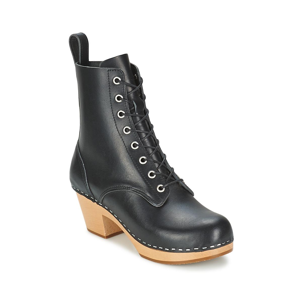 Swedish Hasbeens Lilian Low Ankle Boots in Black - Lyst