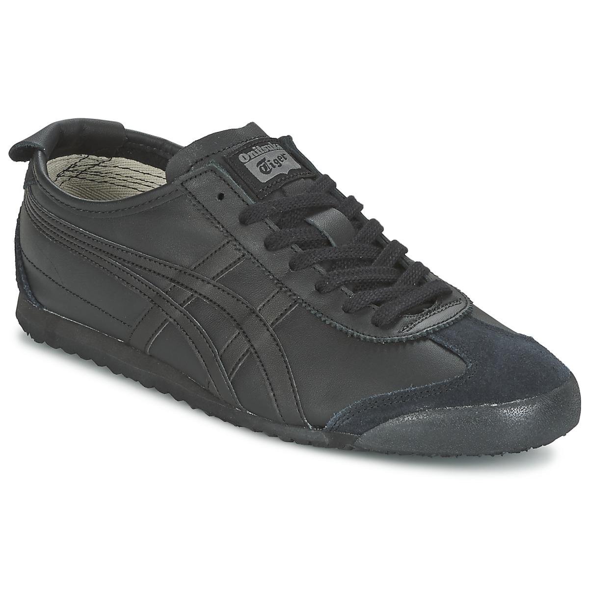 Onitsuka Tiger Leather Mexico 66 Women's Shoes (trainers) In Black ...