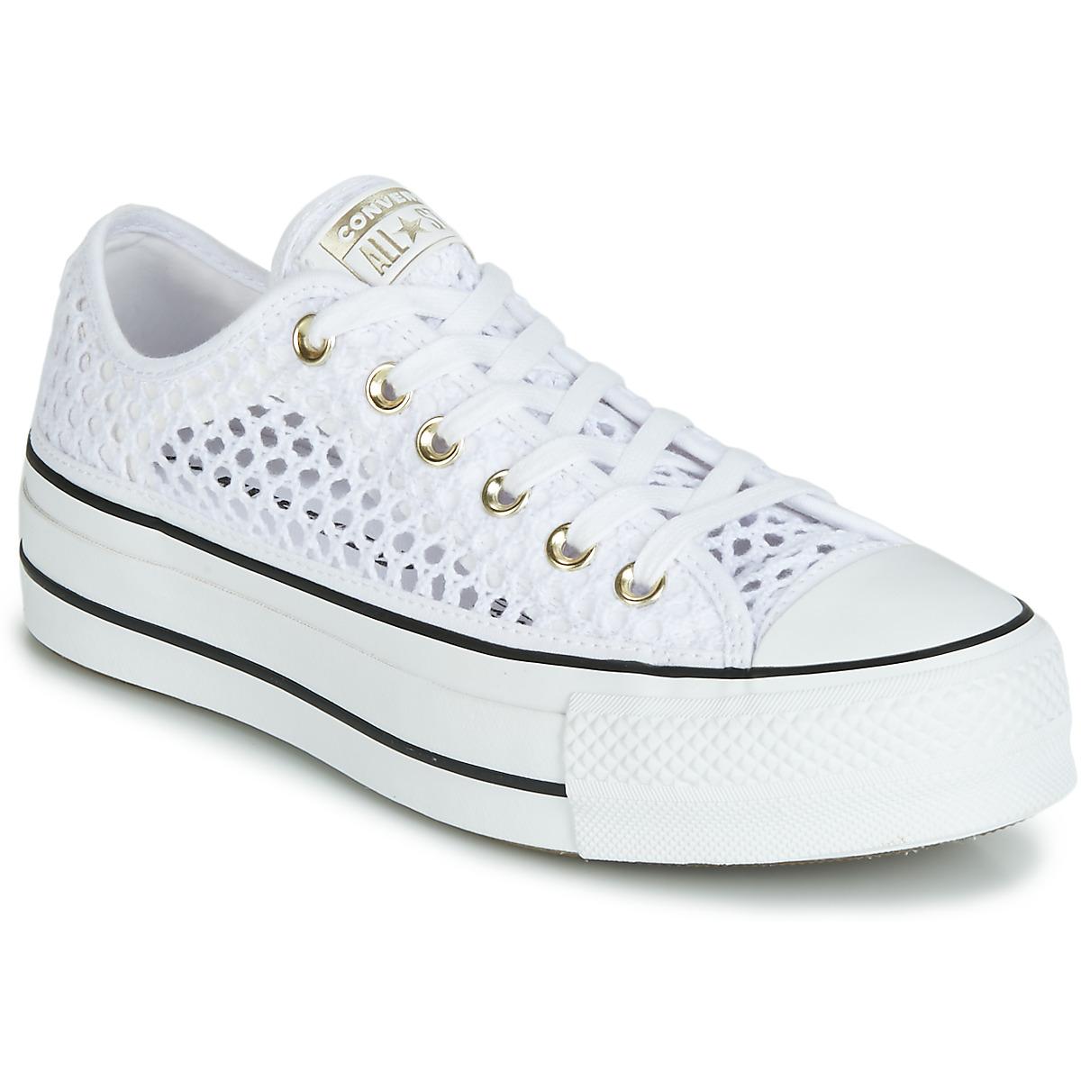Converse Chuck Taylor All Star Lift Handmade Crochet Ox Women's Shoes ( trainers) In White | Lyst UK